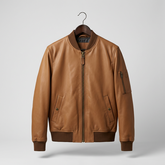 Bomber Cuir Camel